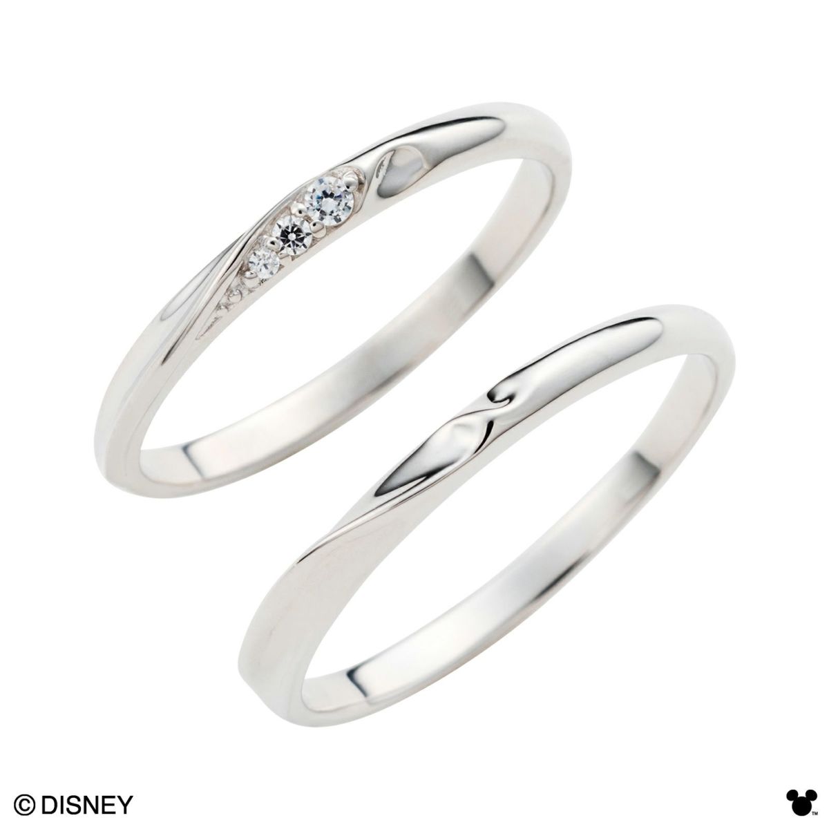 ディズニー「ミッキー＆ミニー」プラチナ950 マリッジリング 結婚指輪 DIPR001L&DIPR001M